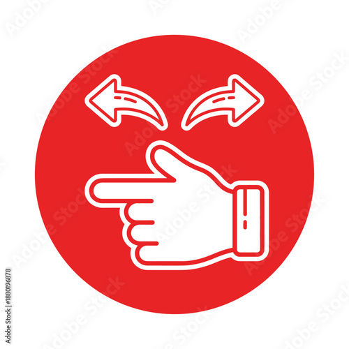 Hand Gesture Indicating Direction, Graphic Design, Digital Illustration, Modern Environment, Creative Concept