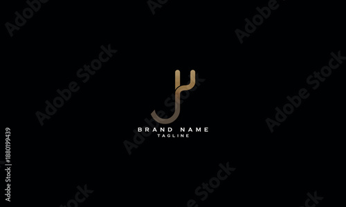 UJ JU U AND J Abstract initial monogram letter alphabet logo design