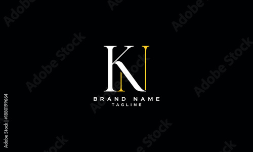 KN NK K AND N Abstract initial monogram letter alphabet logo design