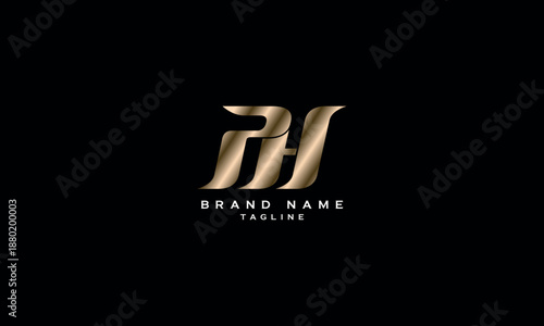 PH HP P AND H Abstract initial monogram letter alphabet logo design
