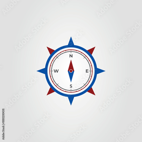 Compass logo vector illustration design with a rose pointing north south east west is perfect for travel agencies, adventure brands, or navigation apps. Classic and versatile design option.