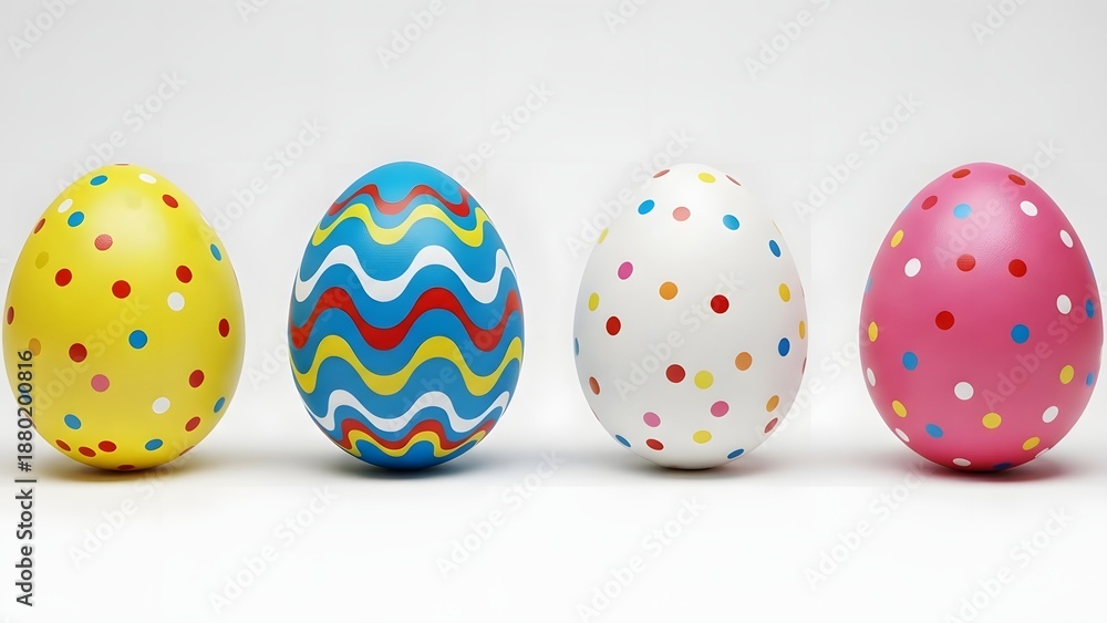 Fototapeta premium Vibrant easter eggs decorated for easter sunday celebrations and traditions worldwide