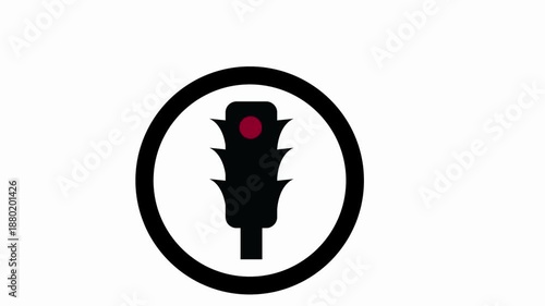 traffic light  icon animation simple flat