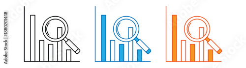 Modern Business Data Analytics Chart Icon Set for Statistical Research and Insights