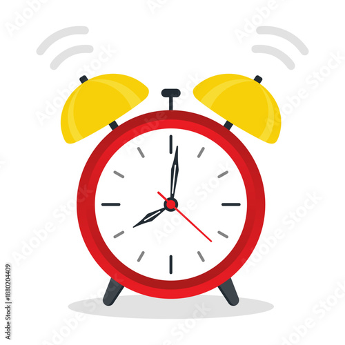 Alarm clock illustration. EPS 10 vector graphic isolated on white background.