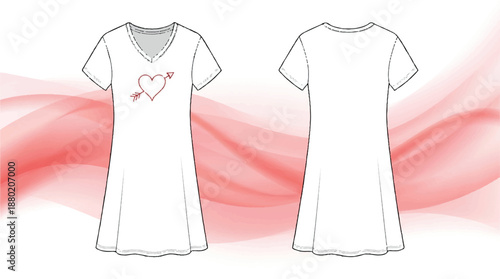 Women's White Nightwear or Cami Top Fashion Mockup Vector Illustration