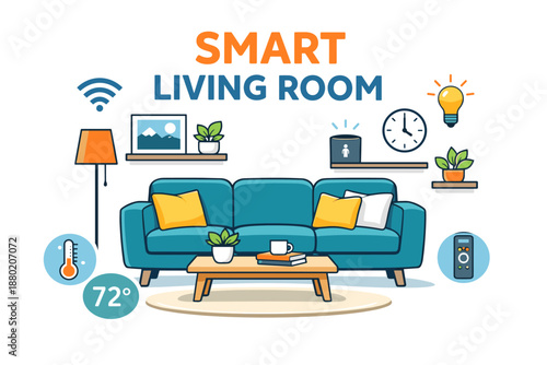 Modern smart living room with technology and comfort features