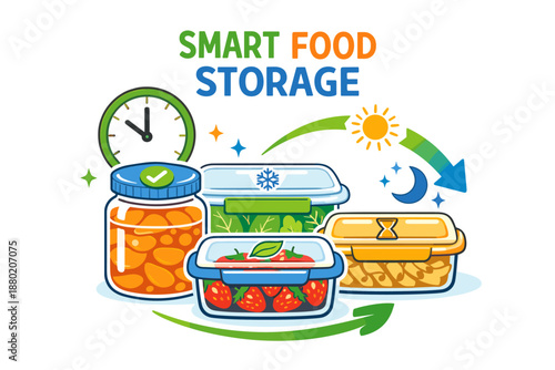 Smart food storage solutions with containers and ingredients