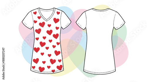 Women's White Cotton Nightdress Mockup Vector Illustration, Sleepwear Fashion Design Template