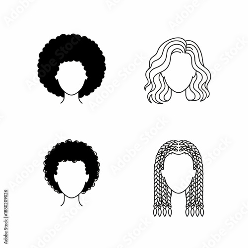 Vector ilustration of hairstyle