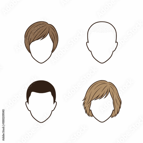 Vector ilustration of hairstyle
