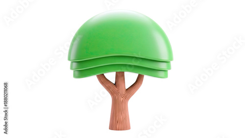 Stylized Green Tree 3D Model