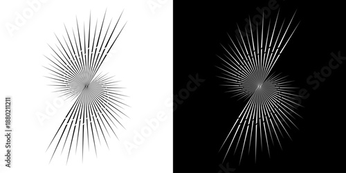 Dynamic abstract spiral sound wave rhythm lines. Circular spiral sound wave rhythm of lines. Circular futuristic abstract lines, black and white background.