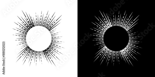 Dynamic abstract spiral sound wave rhythm lines. Circular spiral sound wave rhythm of lines. Circular futuristic abstract lines, black and white background.