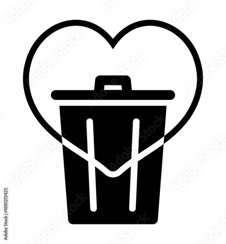 ゴミ箱とハートのリングのアイコン