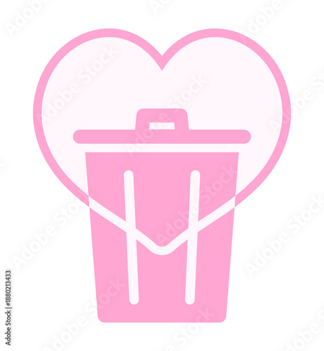 ゴミ箱とハートのリングのアイコン