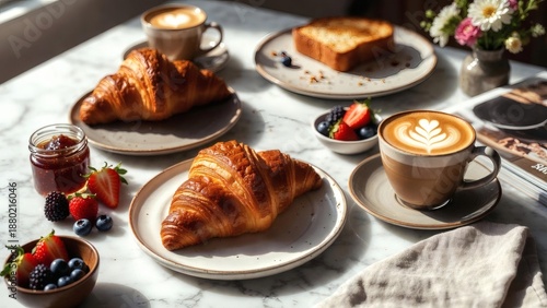 Breakfast Brunch Flat Lay Aesthetic Coffee