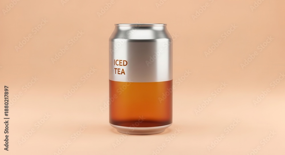 Fototapeta premium Beverage container featuring a clear lower section revealing amber liquid against a muted background