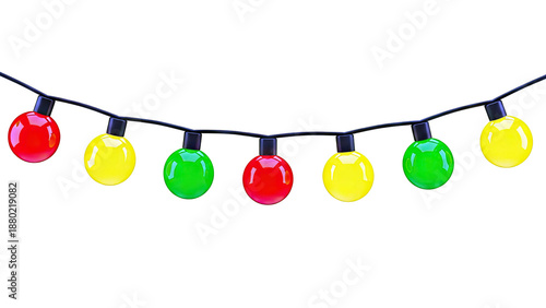 String of Red, Yellow, and Green Christmas Lights