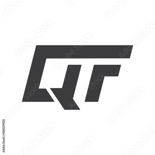 combination of qf letter logo vector icon illustration