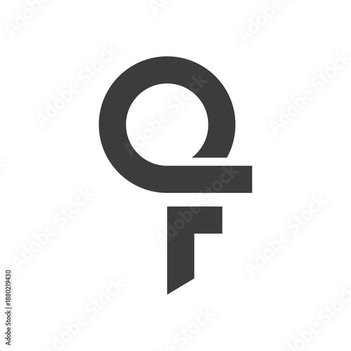 combination of qf letter logo vector icon illustration