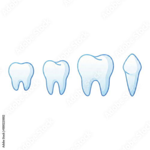 Tooth anatomy icons set, dental health vector illustration