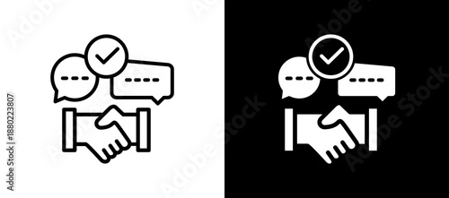 Negotiation blackwhite icon