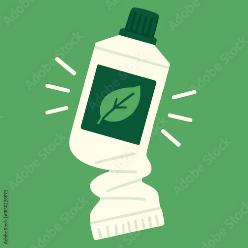 Mint toothpaste tube with cap vector