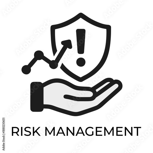 Risk management icon with shield