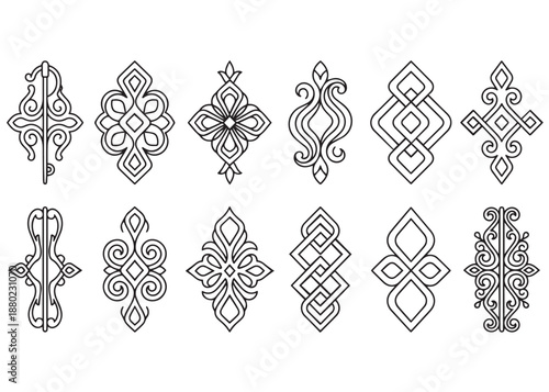 Collection of celtic knots design elements for decoration and tattoo