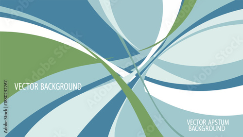 Abstract vector background with swirling blue, green, and white shapes