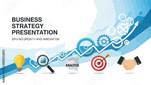 Business strategy presentation with growth and innovation concept