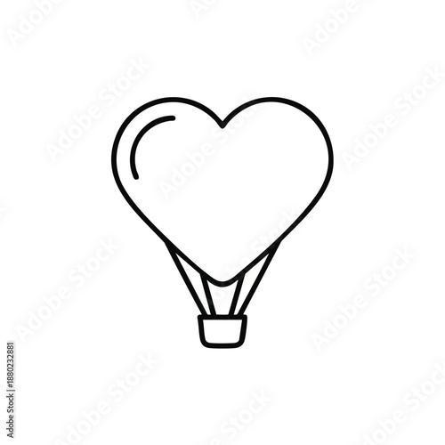 A cute heart-shaped balloon floats gently on Valentine's Day, a symbol of love and affection in a vector design illustration.