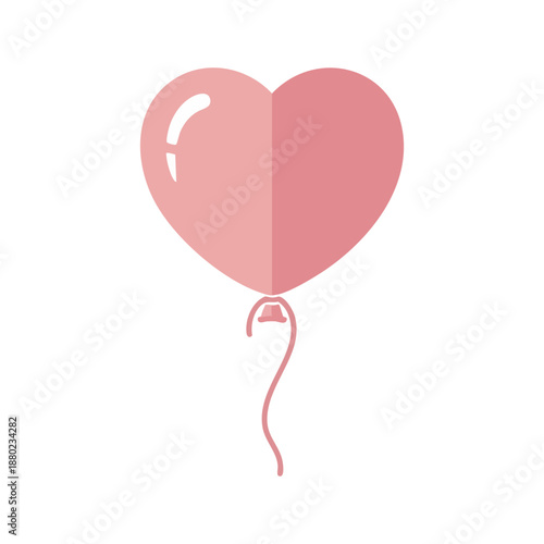 A vibrant vector illustration of a cute love heart balloon on Valentine's Day, February 14th, with isolated elements symbolizing love and affection in a festive design