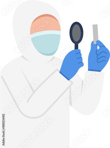 Scientist Forensic Doing Investigation Illustration