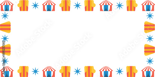 Carnival Tent and Star Border Frame