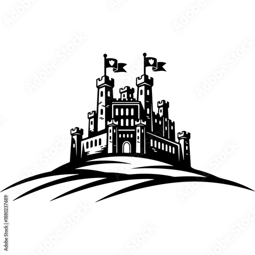 Castle Illustration on Hill