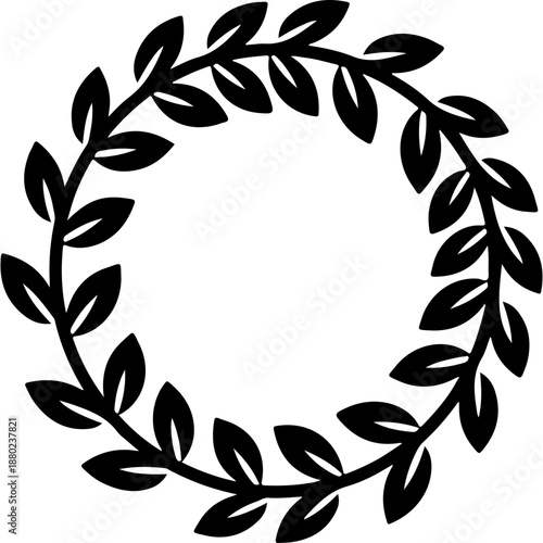 Black Laurel Wreath Vector Design