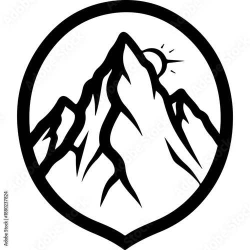 Mountain Peak Silhouette Logo