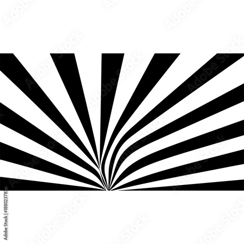 Black and White Radial Stripes Design