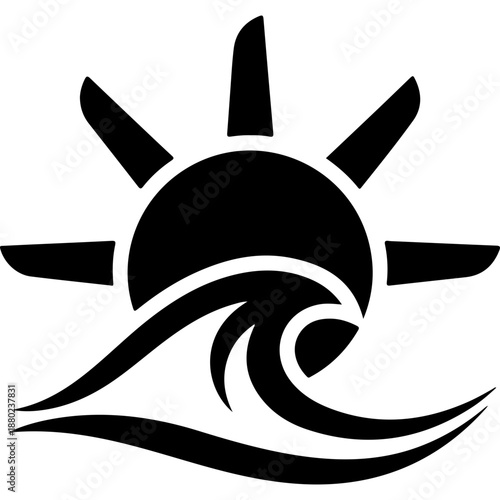 Sun and Wave Silhouette Design