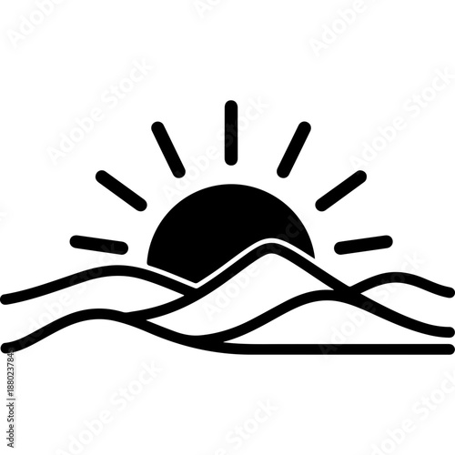 Sunrise Over Mountain Range