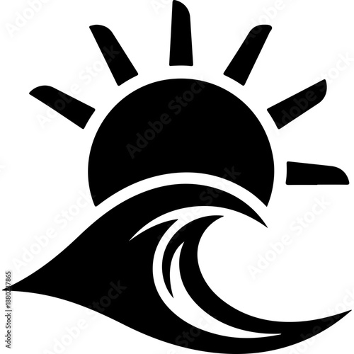 Sun and Wave Silhouette Design