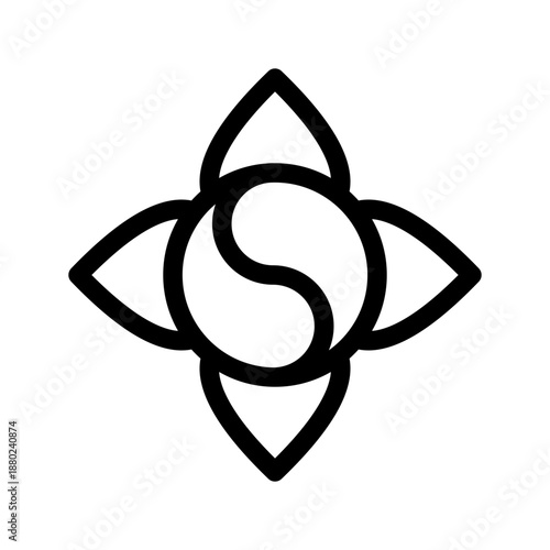 Yin Yang Icon Vector Symbol Design Illustration