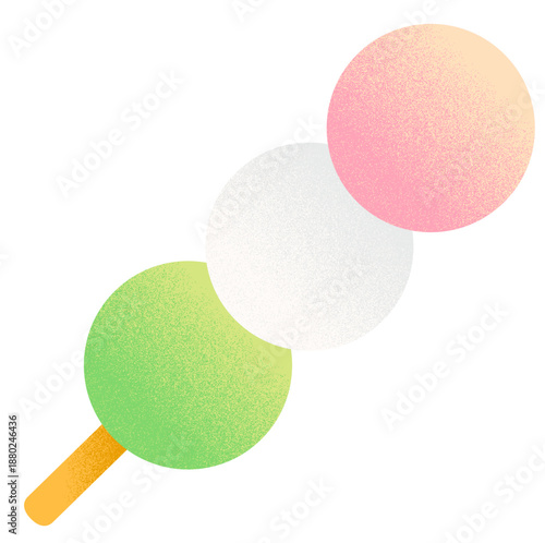 3色だんごのレトロなイラスト　フラットデザインのアイコン