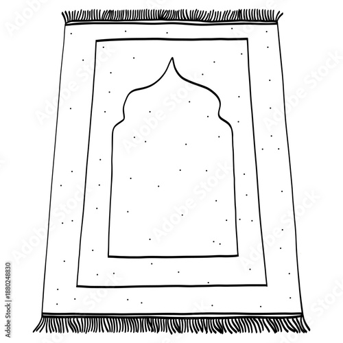 Sajadah Prayer Mat Ramadan Outline Illustration