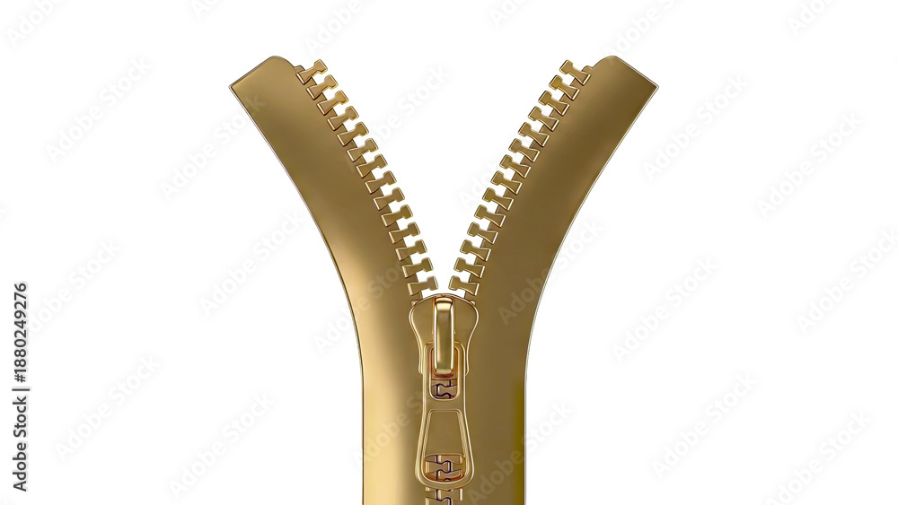 Obraz premium Gold Zipper with Pull Tab