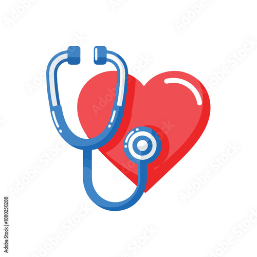 Stethoscope and Heart Symbol