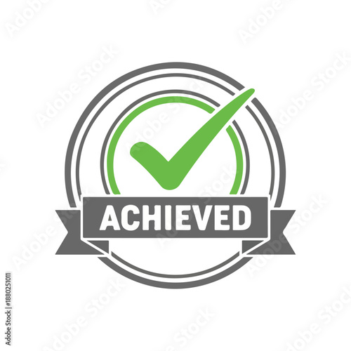 Achieved badge with green checkmark