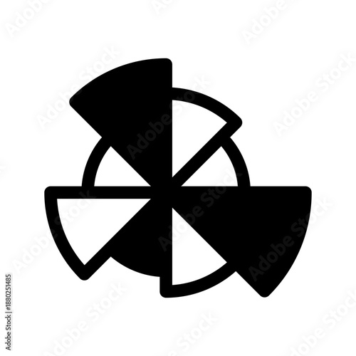 Polar Area Chart Icon Vector Symbol Design Illustration